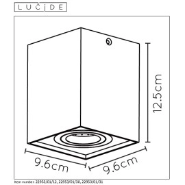 Griestu gaismeklis "TUBE", 1x GU10, alumīnijs, Lucide, 22953-01-31