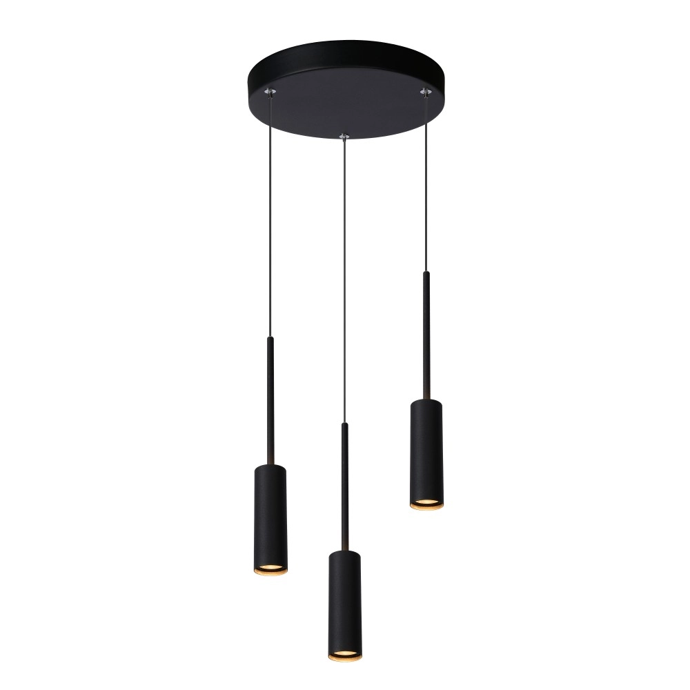 TUBULE - griestu lampa - 3x7W, 3x644Lm, LED 2700K - melna