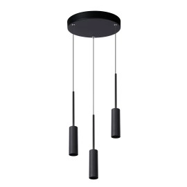 TUBULE - griestu lampa - 3x7W, 3x644Lm, LED 2700K - melna