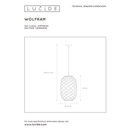Griestu lampa "WOLFRAM", 1x E27, metāls, LUCIDE - 21417-32-30