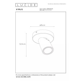 XYRUS LED dim-to-warm griestu prožektors 1x5 W balts (Lucide)