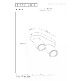 XYRUS LED dim-to-warm griestu prožektors 2x5 W balts (Lucide)
