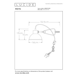 MOYS klipša lampa 1xE27 melna (Lucide)