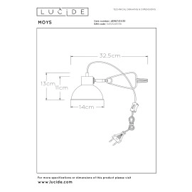MOYS klipša lampa 1xE27 zaļa (Lucide)