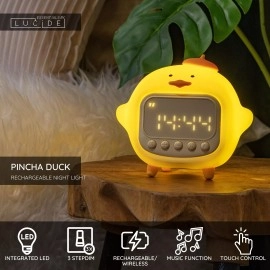 Uzlādējama bērnu nakts lampiņa PINCHA DUCK, LED 1,5 W, 2100 K, dzeltena (Lucide)