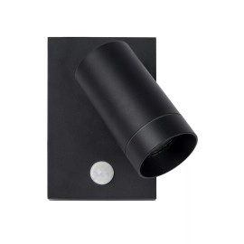 Āra sienas prožektors TAYLOR 1xGU10, IP54, sensors, melns (Lucide)