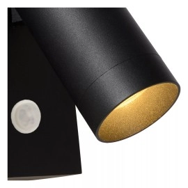 Āra sienas prožektors TAYLOR 1xGU10, IP54, sensors, melns (Lucide)