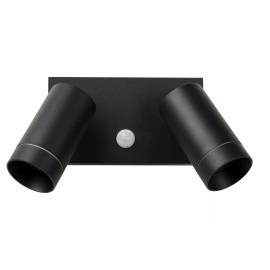 Āra sienas prožektors TAYLOR 2xGU10, IP54, sensors, melns (Lucide)