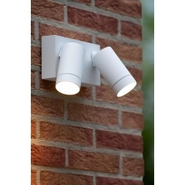Āra sienas prožektors TAYLOR 2xGU10, IP54, sensors, balts (Lucide)