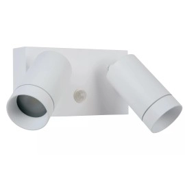 Āra sienas prožektors TAYLOR 2xGU10, IP54, sensors, balts (Lucide)