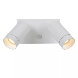 Āra sienas prožektors TAYLOR 2xGU10, IP54, sensors, balts (Lucide)