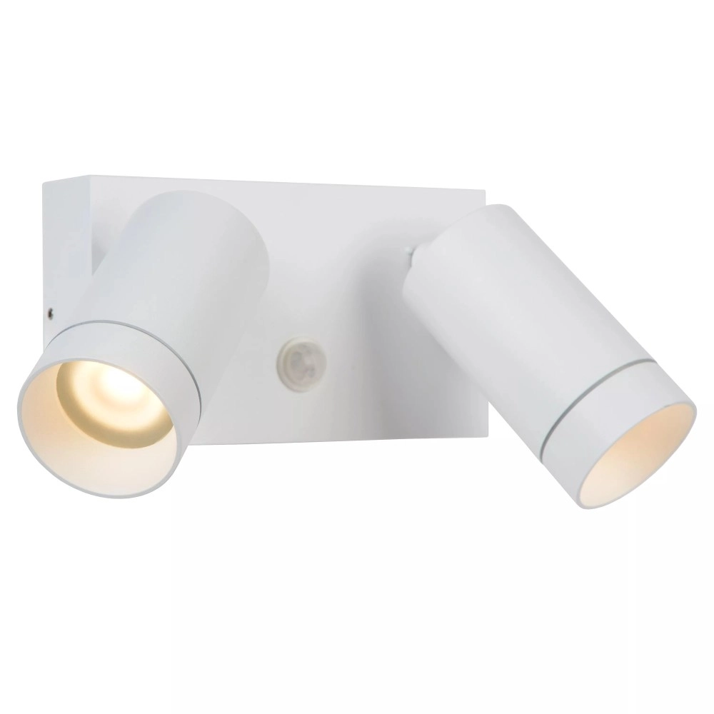 Āra sienas prožektors TAYLOR 2xGU10, IP54, sensors, balts (Lucide)