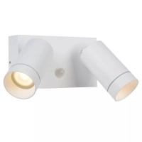 Āra sienas prožektors TAYLOR 2xGU10, IP54, sensors, balts (Lucide)