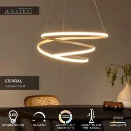ESPIRAL LED CCT piekaramā lampa 40 W taupe (Lucide)