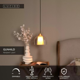 GUNHILD piekarama lampa Ø24 cm 1xE27 caurspīdīga (Lucide)