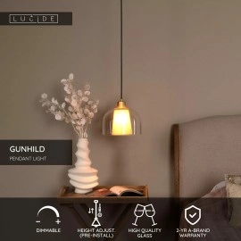 GUNHILD piekarama lampa Ø24 cm 1xE27 caurspīdīga (Lucide)