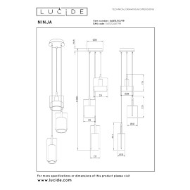 NINJA piekarama lampa 3xE27 daudzkrāsaina (Lucide)