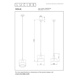 NINJA piekarama lampa Ø20 cm 1xE27 pelēka (Lucide)