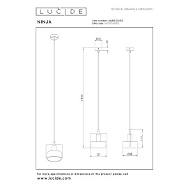 NINJA piekarama lampa Ø20 cm 1xE27 pelēka (Lucide)