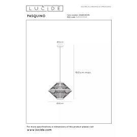 PASQUINO piekarama lampa Ø40 cm 1xE27 melna (Lucide)