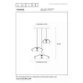 YUNKAI piekarama lampa Ø60 cm 3xE27 dabīga (Lucide)