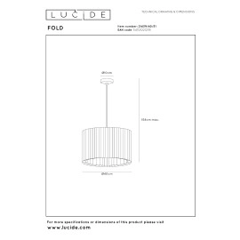 FOLD — piekaramā griestu lampa Ø40 cm, 1×E27, balta (Lucide)