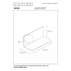 BONNI sienas lampa 1xG9 pastelzila (Lucide)