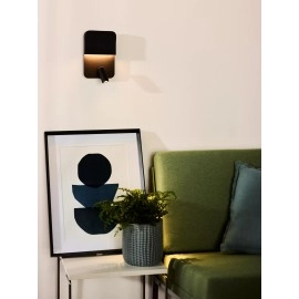 Sienas/gultas lampa BOXER LED 5W 3000K ar USB, melna (Lucide)
