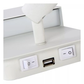 Sienas/gultas lampa BOXER LED 5W 3000K ar USB, balta (Lucide)