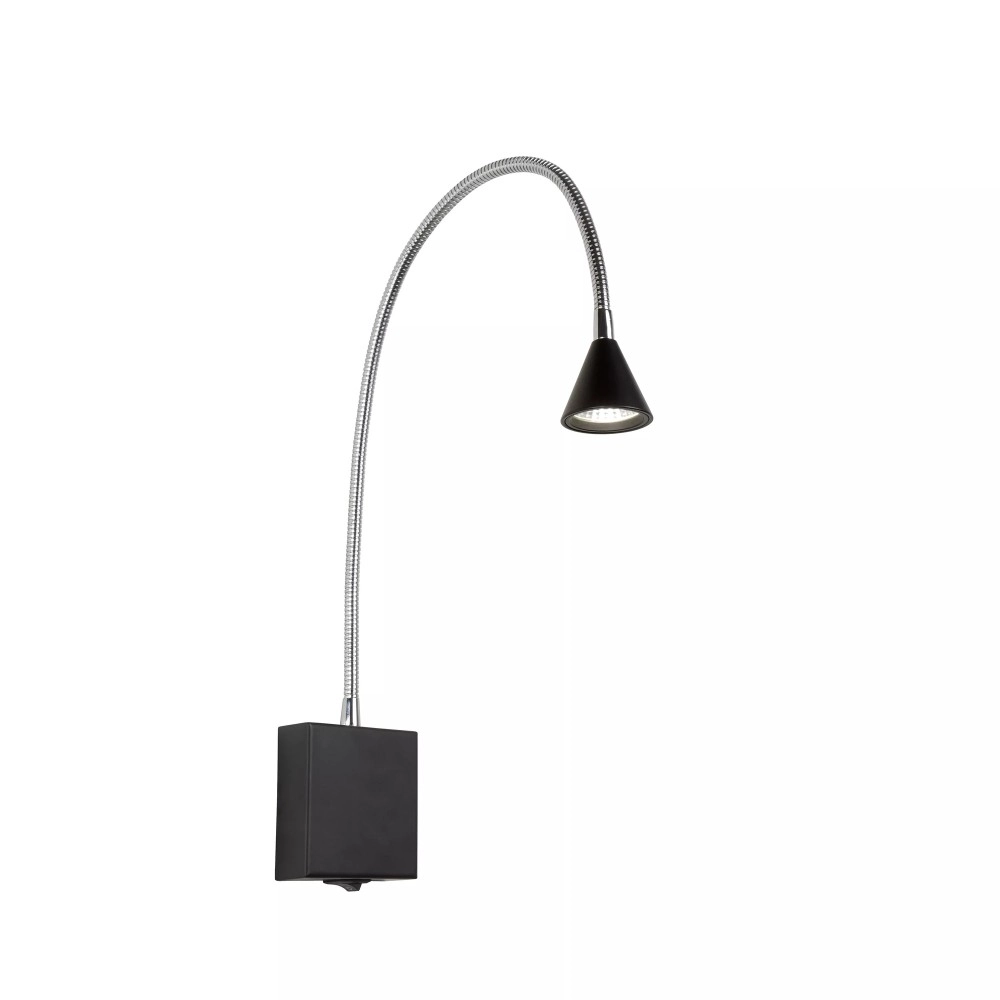 Sienas lasīšanas lampa BUDDY LED 4W 4000K, melna (Lucide)