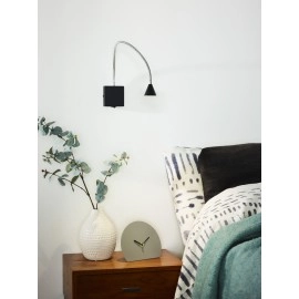 Lokana sienas lampa ar slēdzi BUDDY LED, 4W, 380Lm, 4000K, IP20, melna/balta - Lucide - 18293/03
