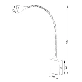 Lokana sienas lampa ar slēdzi BUDDY LED, 4W, 380Lm, 4000K, IP20, melna/balta - Lucide - 18293/03