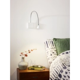Lokana sienas lampa ar slēdzi BUDDY LED, 4W, 380Lm, 4000K, IP20, melna/balta - Lucide - 18293/03