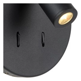BENTJER LED sienas/naktslampa Ø14 cm 6 W melna (Lucide)