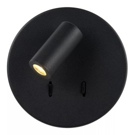 BENTJER LED sienas/naktslampa Ø14 cm 6 W melna (Lucide)