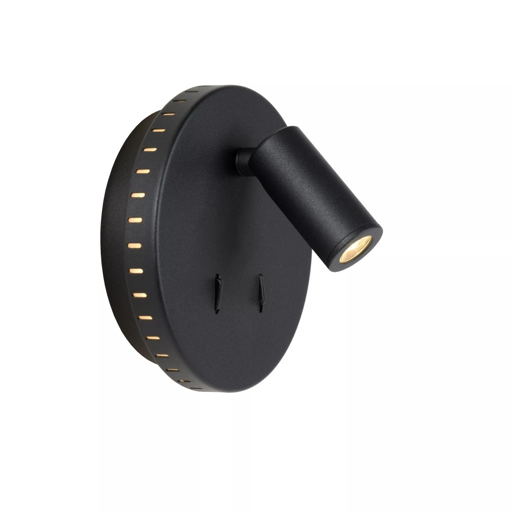 BENTJER LED sienas/naktslampa Ø14 cm 6 W melna (Lucide)