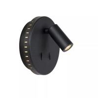 BENTJER LED sienas/naktslampa Ø14 cm 6 W melna (Lucide)