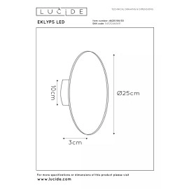 EKLYPS LED sienas lampa 1x9 W melna (Lucide)