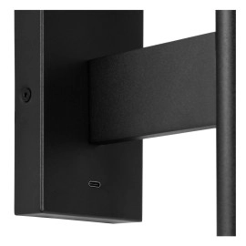 FINAN LED sienas lampa 6 W 2700 K ar USB-C melna (Lucide)