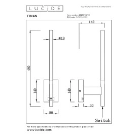 FINAN LED sienas lampa 6 W 2700 K ar USB-C melna (Lucide)