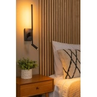FINAN LED sienas lampa 6+3 W 2700 K ar USB-C melna (Lucide)