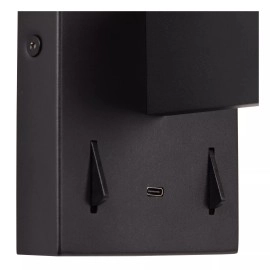 FINAN LED sienas lampa 6+3 W 2700 K ar USB-C melna (Lucide)