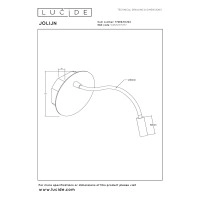 JOLIJN — uzlādējama sienas/nakts lampiņa Ø11 cm, LED 1×2W 3000K, matēts zeltains (misiņa tonis) (Lucide)