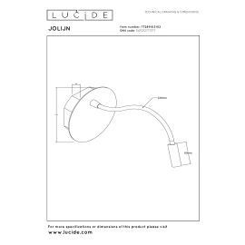 JOLIJN — uzlādējama sienas/nakts lampiņa Ø11 cm, LED 1×2W 3000K, matēts zeltains (misiņa tonis) (Lucide)
