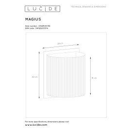 Sienas gaismeklis "MAGIUS", 1xE27, gaišs koks - rotāns, Lucide, 03229-01-30
