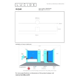 MIZAR — sienas spoguļa gaismeklis, 90 cm, LED, IP44, melna (Lucide)