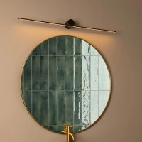 MIZAR — sienas spoguļa gaismeklis, 90 cm, LED, IP44, melna (Lucide)