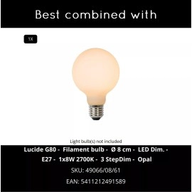 MACARONS sienas lampa 1x40 W okera dzeltena (Lucide)