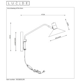 PEPIJN - sienas lampa - 1x E14 - 3 StepDim - Melna - 05228-01-30 - Lucide