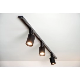 TRACK NIGEL — sliežu prožektors, 1×GU10, IP20, melns (Lucide)